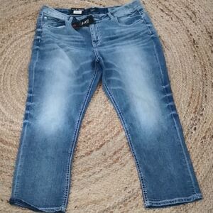 NWT Vintage DH3 Mid rise med wash straight leg jeans with stretch. Size 12